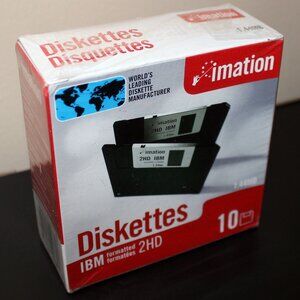 3/$55❤️new sealed IMATION 10-pack 3½" diskettes, Formatted, PC Format, 1.44MB